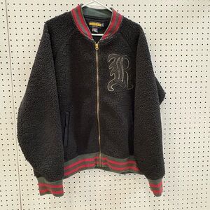 Ralph Lauren Rugby XL Black Fleece R Patch Wing Jacket RRL Biker Polo Varsity